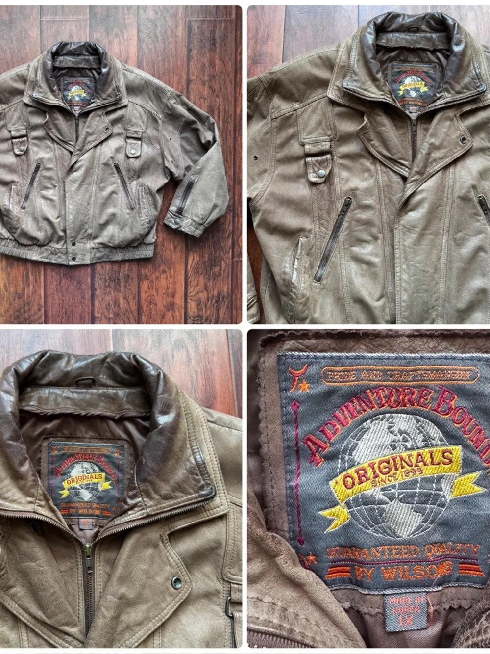 Vtg Wilsons Men's Brown Leather Bomber Jacket XL Top Gun Lived In Patina -AS IS-
